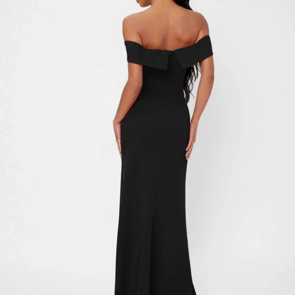 Shein Tall Solid Off Shoulder Backless Split Thig… - image 5